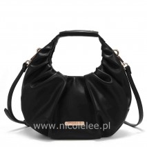 Soft oval basket bag black, torebka