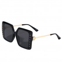Sunglasses oversized studded black, okulary