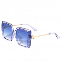 Sunglasses oversized studded blue, okulary