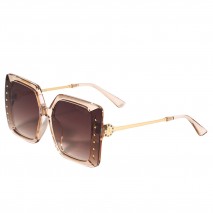Sunglasses oversized studded brown, okulary
