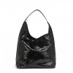 Black sequin shoulder bag, torebka