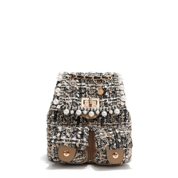 Tweed mini backpack beige, plecak