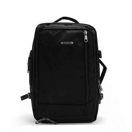 Travel backpack, black, plecak podróżny z USB