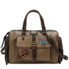 Multi patch boston bag, taupe, torebka