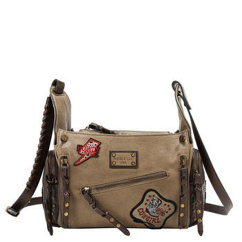 Multi patch crossbody, taupe, torebka