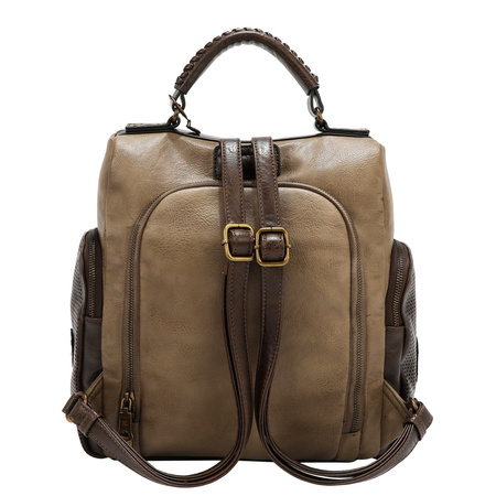 Multi patch backpack, taupe, plecak