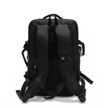 Travel backpack, black, plecak podróżny z USB