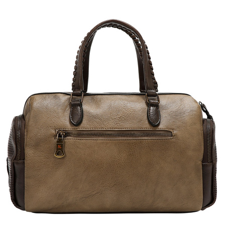 Multi patch boston bag, taupe, torebka