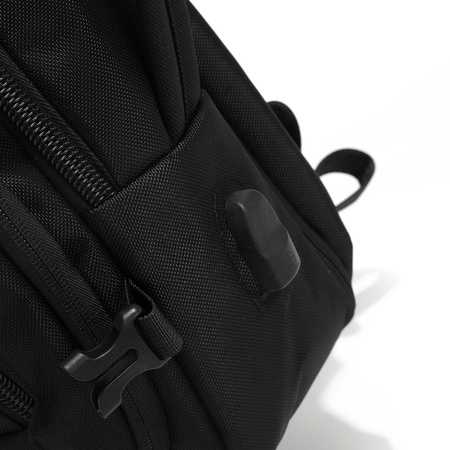 Travel backpack, navy, plecak podróżny z USB