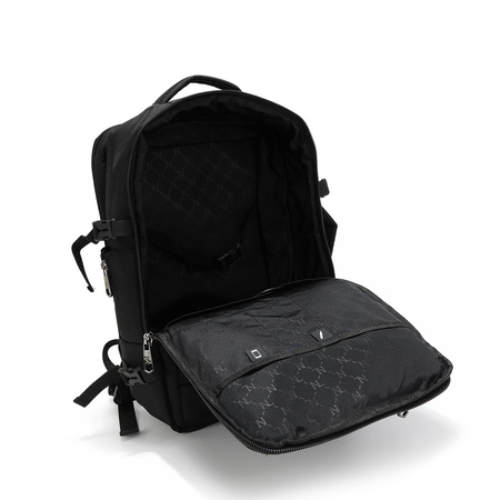 Travel backpack, black, plecak podróżny z USB