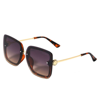 Sunglasses slim rectangle leopard, okulary