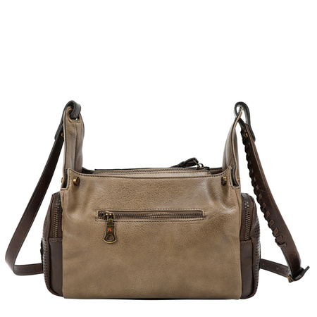 Multi patch crossbody, taupe, torebka
